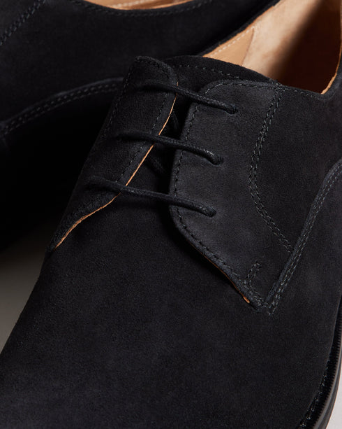 KAMTENN-Shoes-Get dressy with KAMTENN. These suede leather derby shoes are designed with formal occasions in mind: team with your suit of choice, and you're all set. Formal shoes Derby style Suede leather Lace up Resin sole- Ted Baker Romania